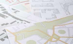 Planning map with a highlighted boundary line showing area of impact changes that an alta land title survey helps clarify before closing