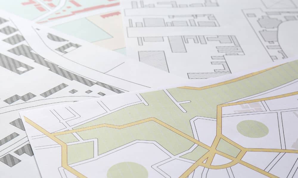 Planning map with a highlighted boundary line showing area of impact changes that an alta land title survey helps clarify before closing