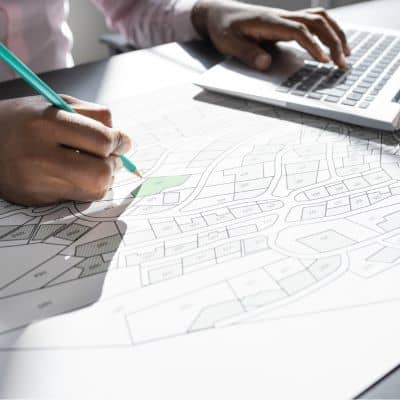 Survey map and record review - ALTA SURVEY Idaho Reviewing survey maps and records as part of an ALTA land title survey